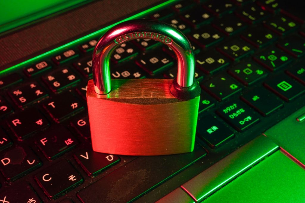 A padlock on top fo a keyboard symbolizing Online Security