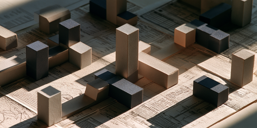 small business planning represented by minimalist cubes on a textured foundation